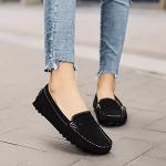 Osslue Women's Black Suede Slip-On Loafers