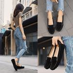 Osslue Women's Black Suede Slip-On Loafers