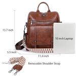 Stylish Brown PU Leather Backpack Purse for Women