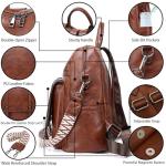 Stylish Brown PU Leather Backpack Purse for Women