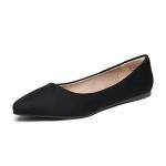 Dream Pairs Black Suede Pointed Toe Flats