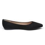 Dream Pairs Black Suede Pointed Toe Flats