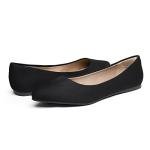 Dream Pairs Black Suede Pointed Toe Flats