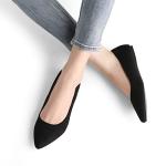Dream Pairs Black Suede Pointed Toe Flats