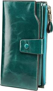RFID Blocking Large Capacity Luxury Leather Clutch
