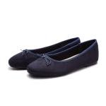 AFEETSING Women's Bow Detail Ballet Flats - Navy Blue