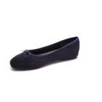 AFEETSING Women's Bow Detail Ballet Flats - Navy Blue