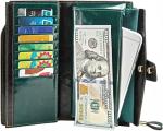 RFID Blocking Large Capacity Luxury Leather Clutch