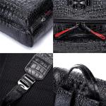Boshiho Crocodile Pattern Leather Backpack for Men
