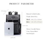 Boshiho Crocodile Pattern Leather Backpack for Men