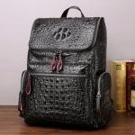 Boshiho Crocodile Pattern Leather Backpack for Men