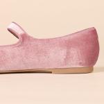 Mauve Velvet Women's Mary Jane Ballet Flats
