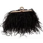 Black Ostrich Feather Clutch Evening Bag