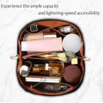 Black PU Leather Travel Cosmetic Organizer Bag