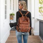 Chic PU Leather Designer Backpack Purse for Women