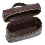 Rejolly Woven Leather Top-Handle Handbag in Black