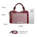 HESHE Wine Soft Leather Crossbody Handbag