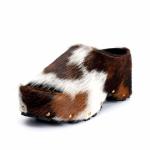 Calfskin Chunky Clog Slide with Memory Foam