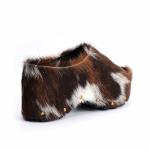 Calfskin Chunky Clog Slide with Memory Foam