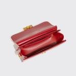 Chic Burgundy Mini Leather Crossbody Bag