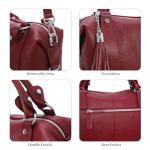 HESHE Wine Soft Leather Crossbody Handbag