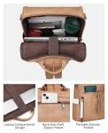 FADEON Designer Camel Leather Laptop Backpack for Women