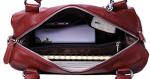 HESHE Wine Soft Leather Crossbody Handbag