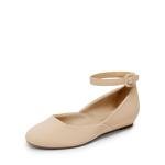 DREAM PAIRS Women’s Nude Ballet Flats with Strap