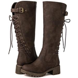 GLOBALWIN Women's Brown Knee High Riding Boots