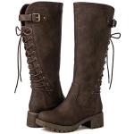 GLOBALWIN Women's Brown Knee High Riding Boots