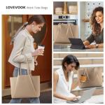 LOVEVOOK Faux Leather Laptop Tote Bag for Women