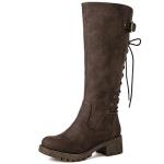 GLOBALWIN Women's Brown Knee High Riding Boots