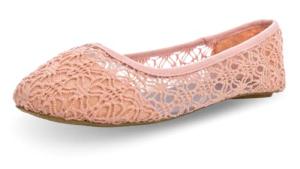 Charles Albert Women's Blush Crochet Lace Ballet Flats