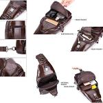 Hebetag Leather Crossbody Sling Bag for Travel