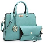 Dasein Women's Satchel Tote with Matching Clutch