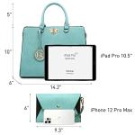 Dasein Women's Satchel Tote with Matching Clutch