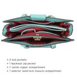 Dasein Women's Satchel Tote with Matching Clutch