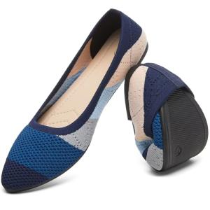 HEAWISH Women’s Blue Mesh Pointed Toe Flats