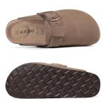 KIDMI Women's Suede Clogs with Memory Foam