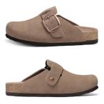 KIDMI Women's Suede Clogs with Memory Foam