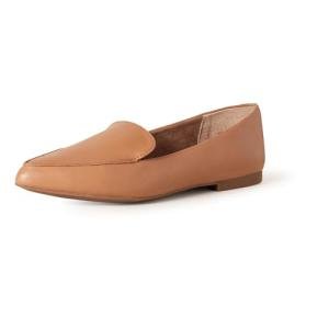 Camel Faux Leather Women's Loafer Flats, Size 7.5