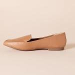 Camel Faux Leather Women's Loafer Flats, Size 7.5