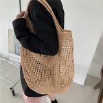 Woven Khaki Straw Tote Bag for Every Occasion
