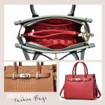 Pink Crocodile Satchel Handbag for Women