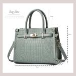 Pink Crocodile Satchel Handbag for Women