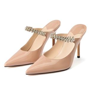 MIRAAZZURRA Rhinestone Strappy Pointed Toe Heels