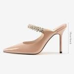 MIRAAZZURRA Rhinestone Strappy Pointed Toe Heels