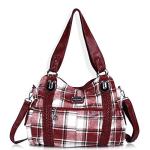 Roomy Red Washed Leather Hobo Handbag for Women