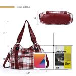 Roomy Red Washed Leather Hobo Handbag for Women