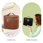 Stylish Travel Makeup Case with Compartments and Handle